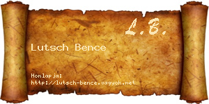 Lutsch Bence névjegykártya